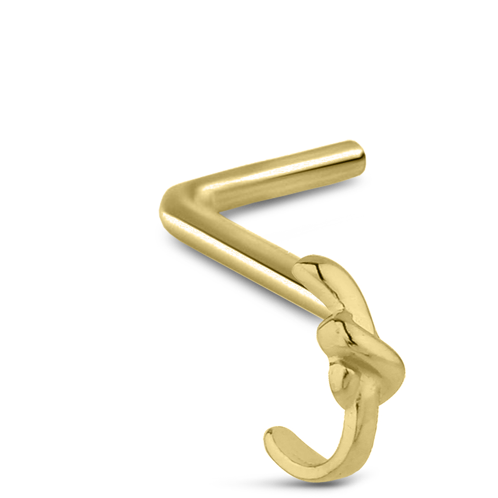 Tie Knot Nose Hugger Stud Ring 316L Surgical Steel 20G