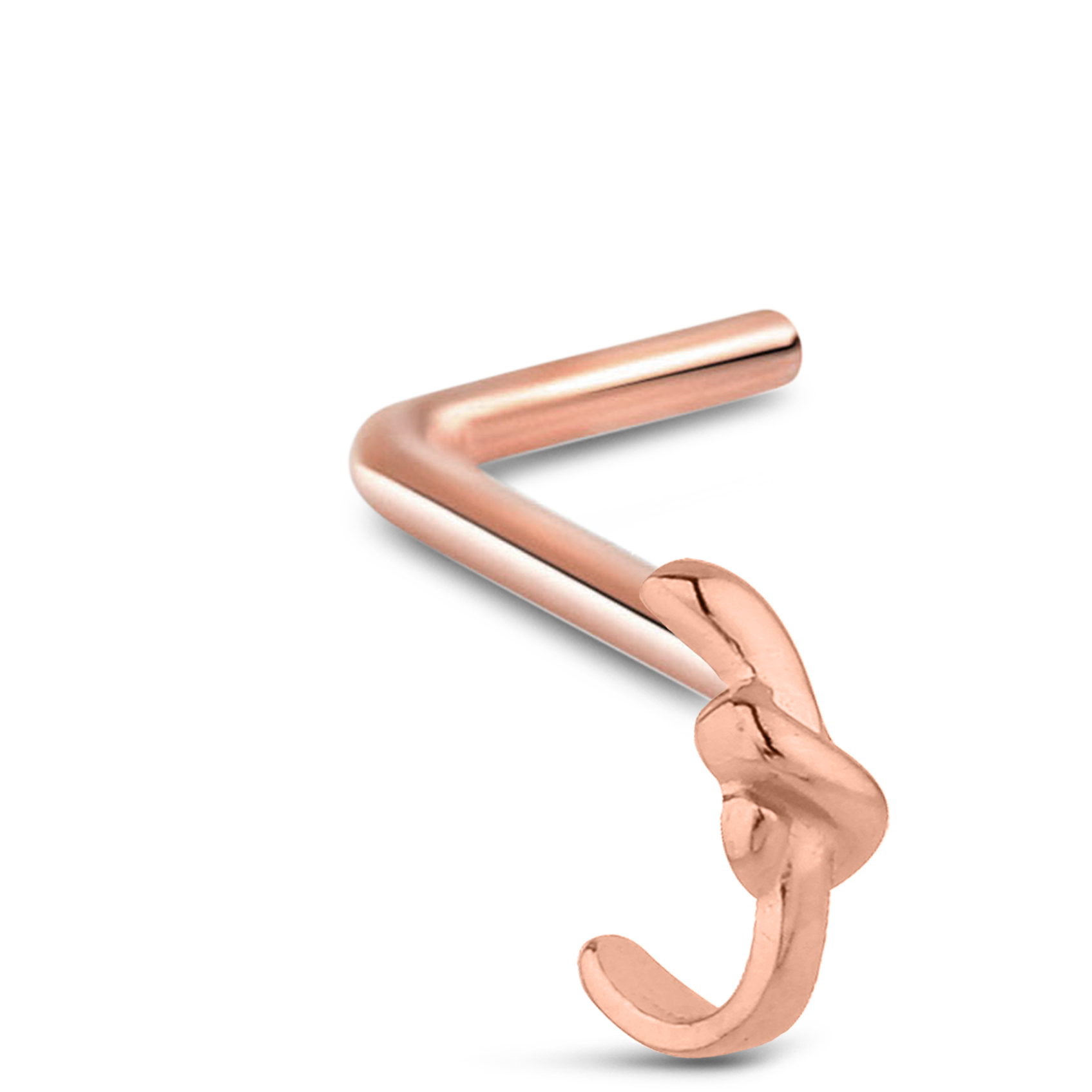 Tie Knot Nose Hugger Stud Ring 316L Surgical Steel 20G