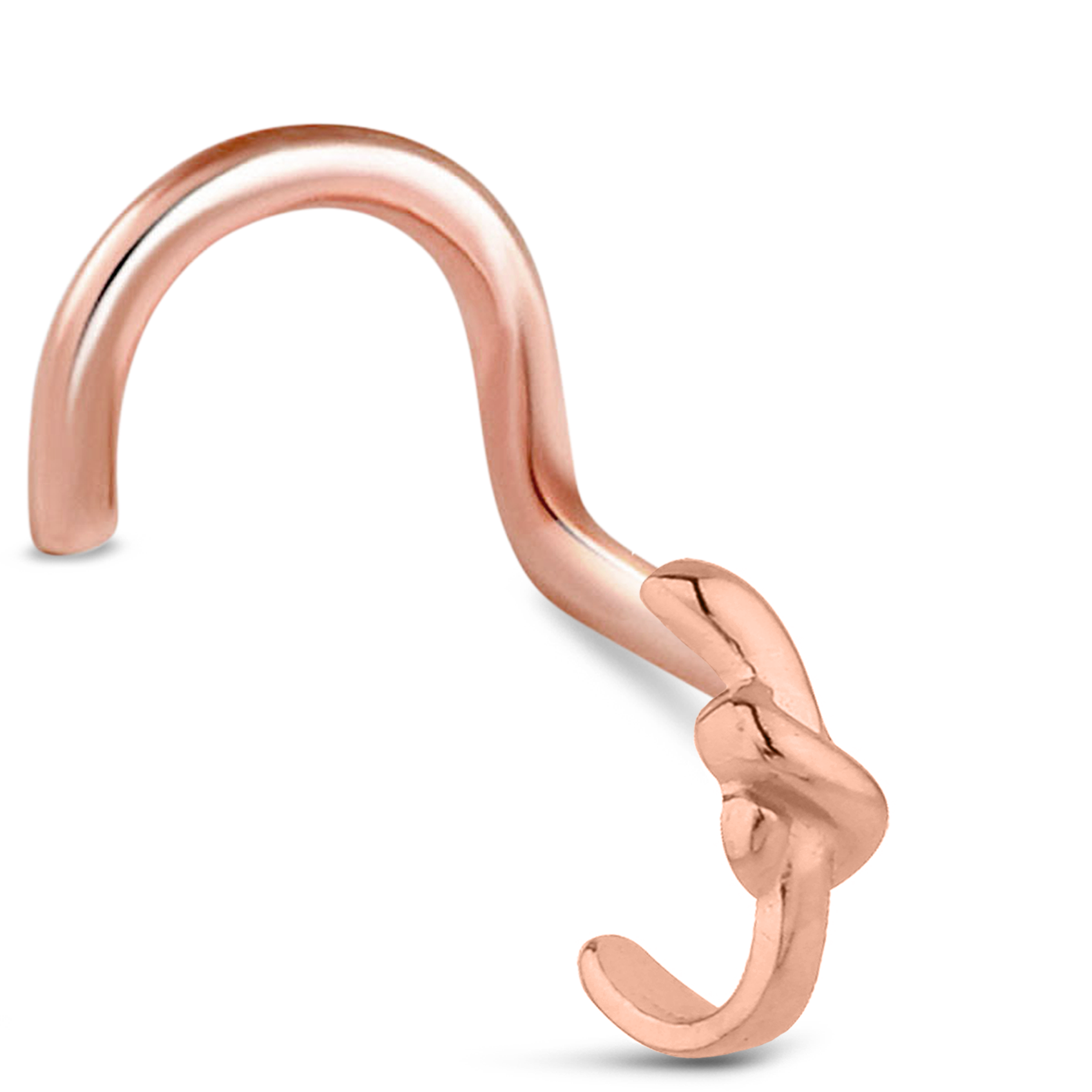 Tie Knot Nose Hugger Stud Ring 316L Surgical Steel 20G