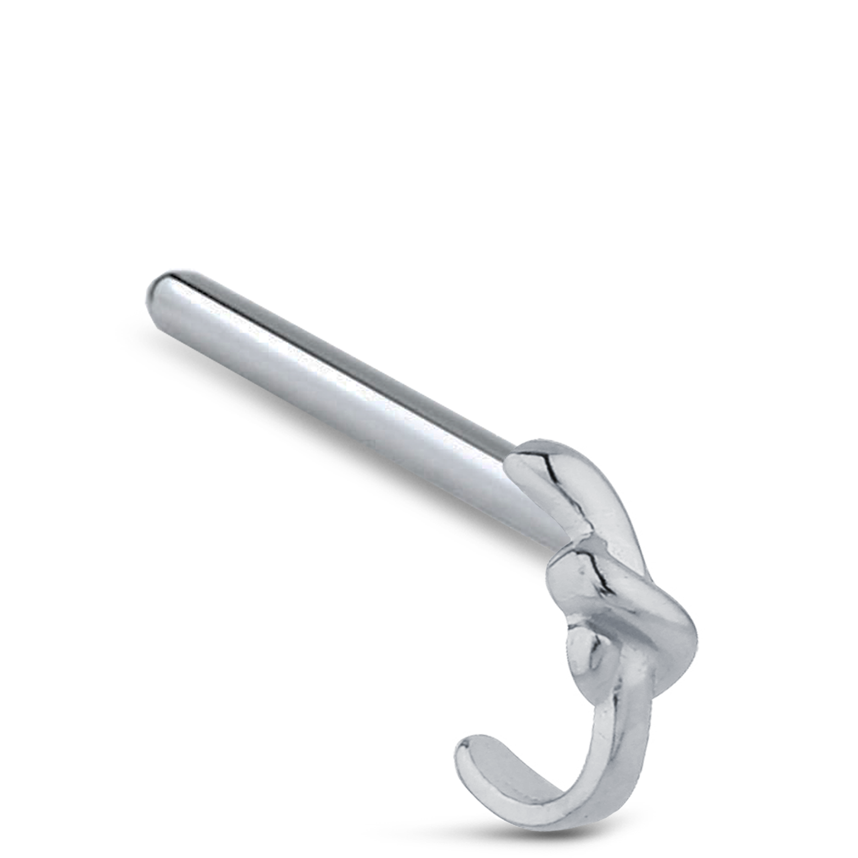 Tie Knot Nose Hugger Stud Ring 316L Surgical Steel 20G