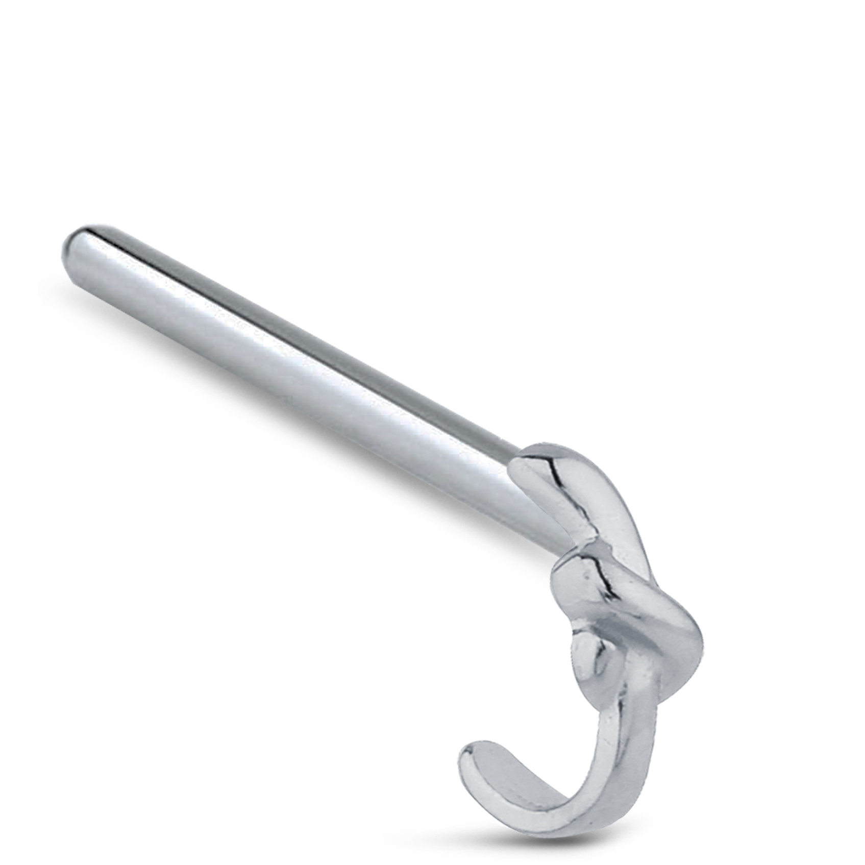 Tie Knot Nose Hugger Stud Ring 316L Surgical Steel 20G