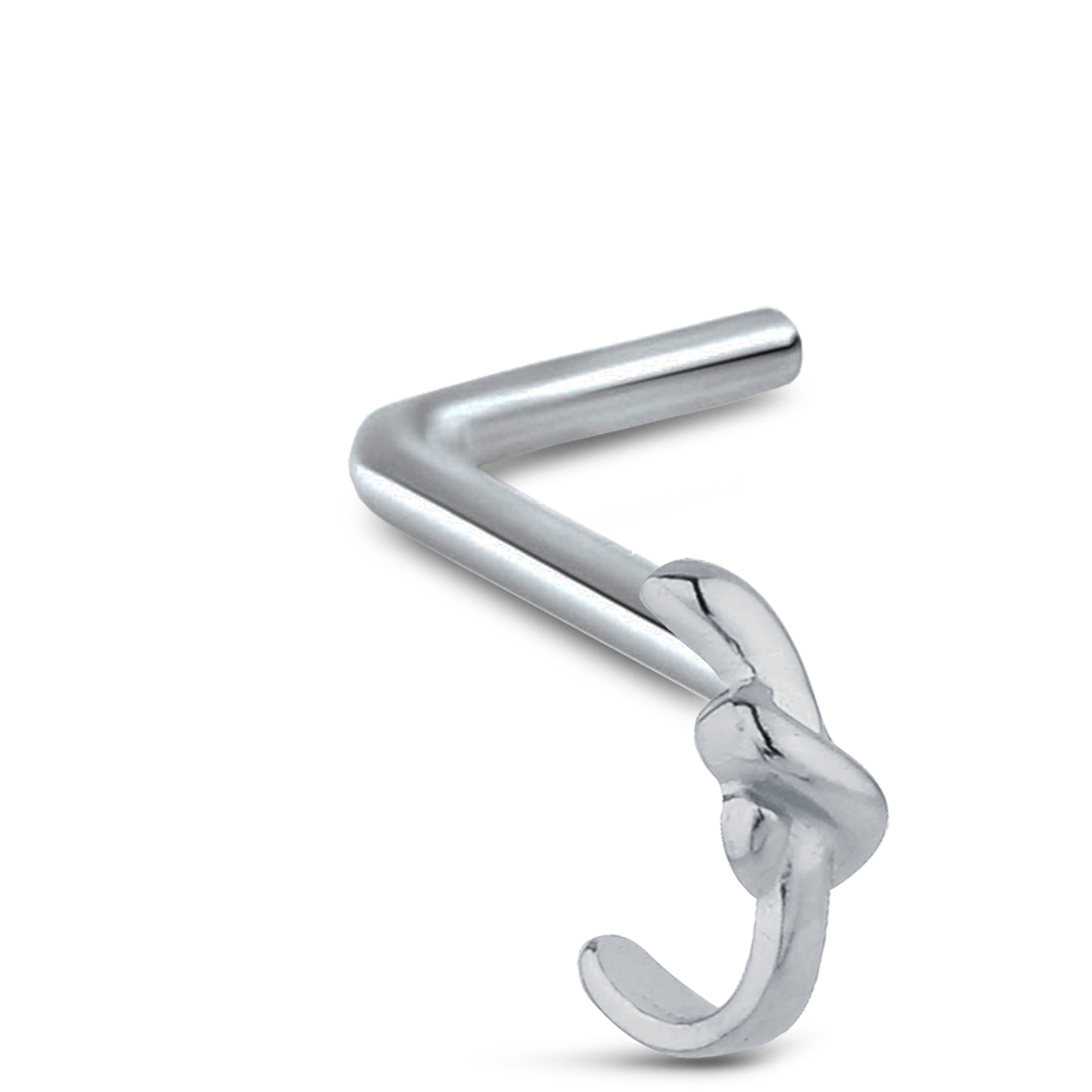 Tie Knot Nose Hugger Stud Ring 316L Surgical Steel 20G