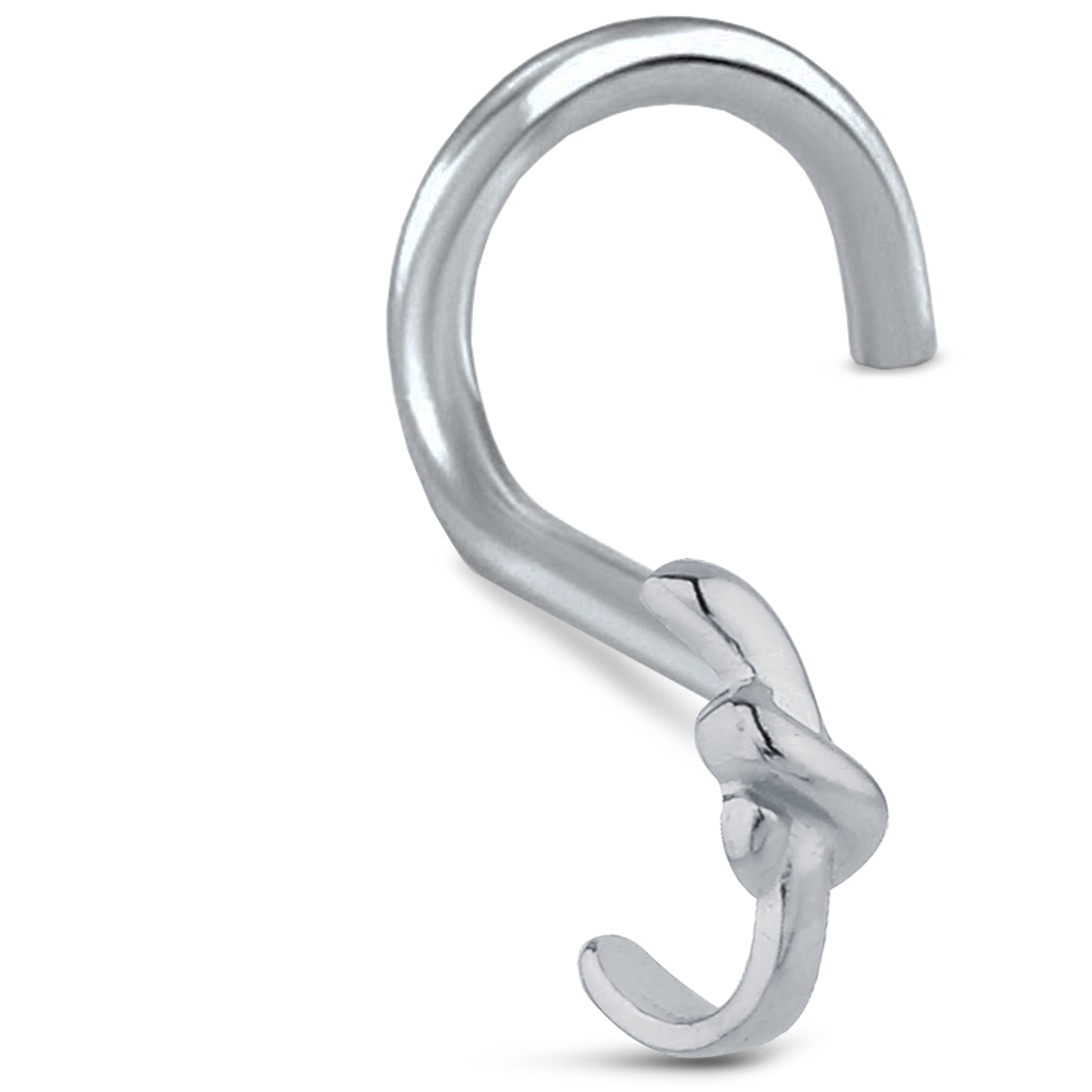 Tie Knot Nose Hugger Stud Ring 316L Surgical Steel 20G