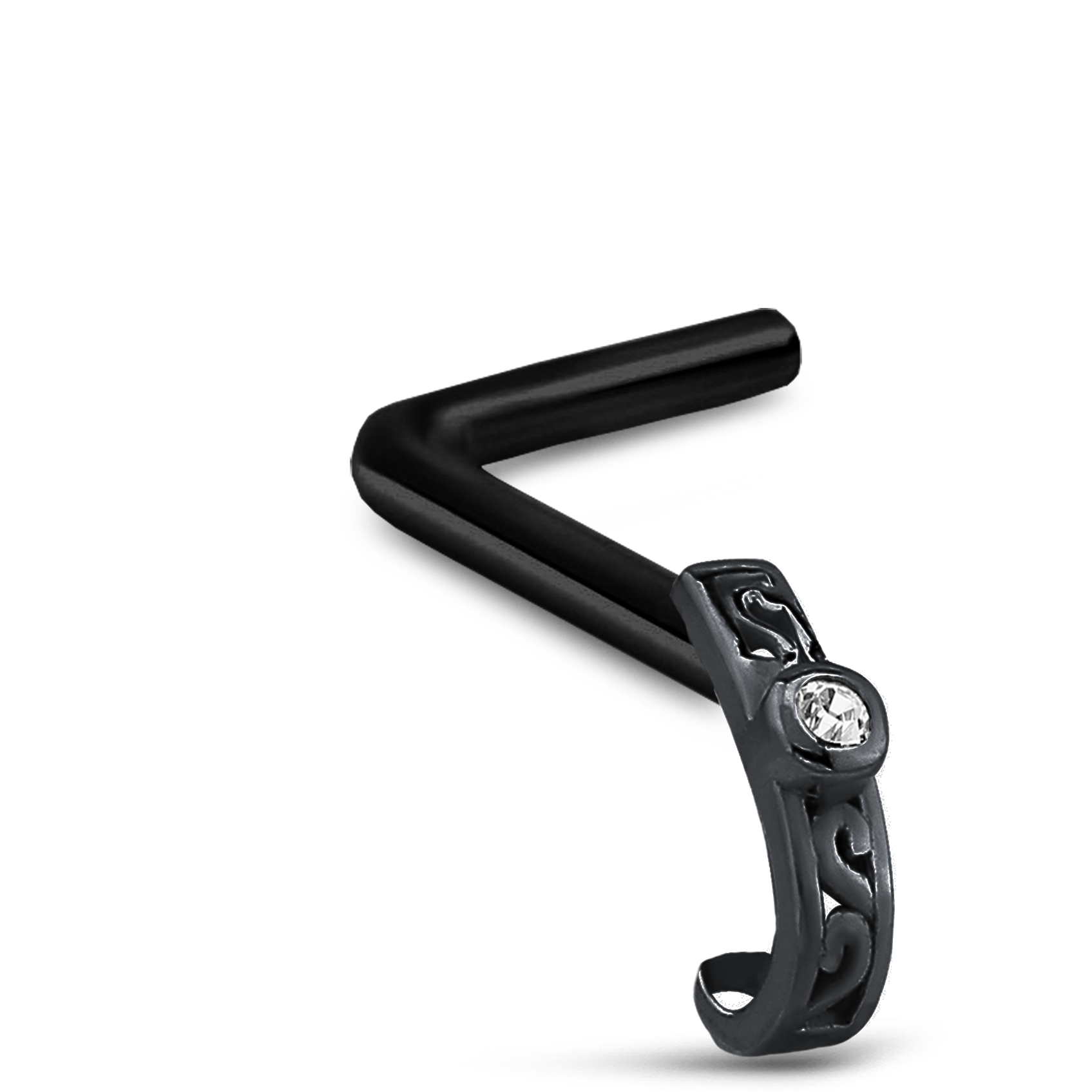 Tribal CZ Nose Hugger Stud Ring 316L Surgical Steel 20G