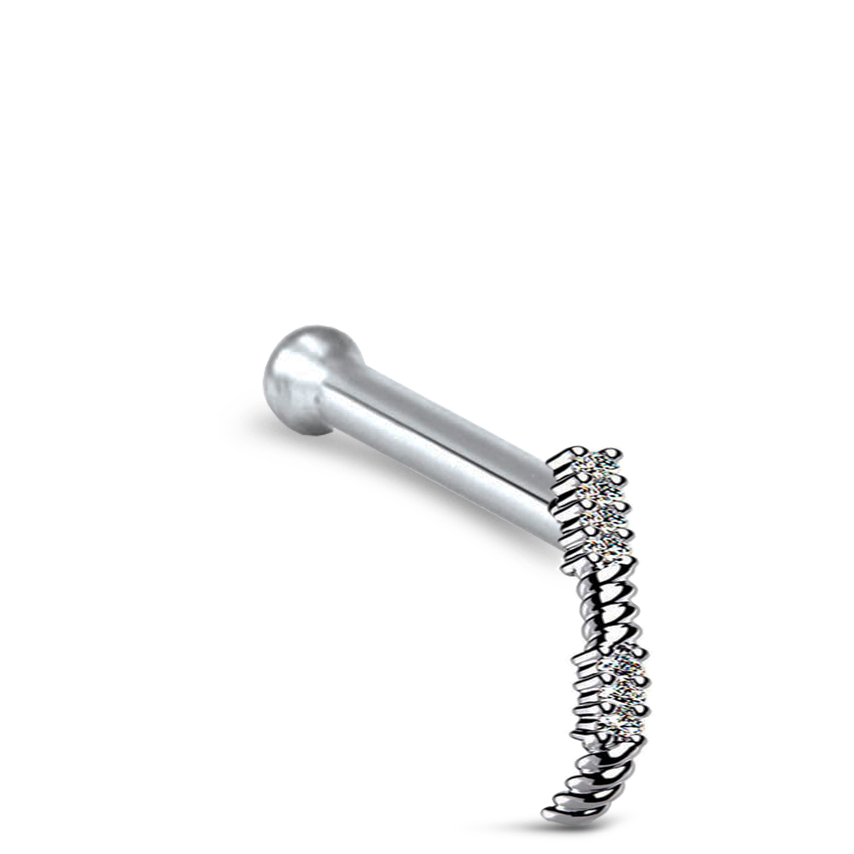 Twisted Nose Hugger Bone Stud 316L Surgical Steel 20G