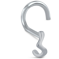Surgical Steel Wave Nose Hugger Left Nose Screw