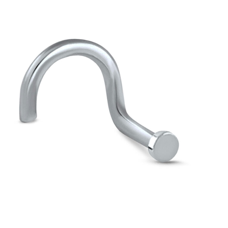 surgical steel right nostril screw nose stud featuring a 1.5mm disc design