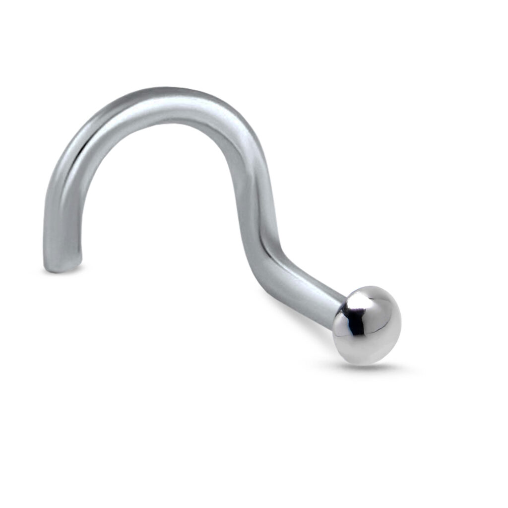 surgical steel right nostril screw nose stud featuring a 2mm dome design