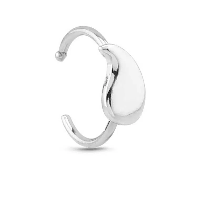 Surgical Steel Open hoop featuring a Teardrop design