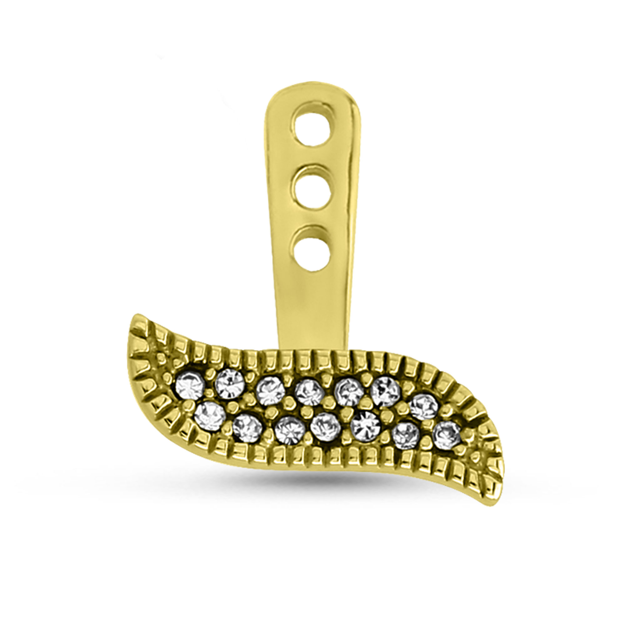 Paved Stones Ear Jacket Earrings Cartilage Tragus Helix Labret 316L Surgical Steel