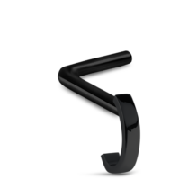 Surgical Steel Black Colored Plain Nose Hugger L Bend