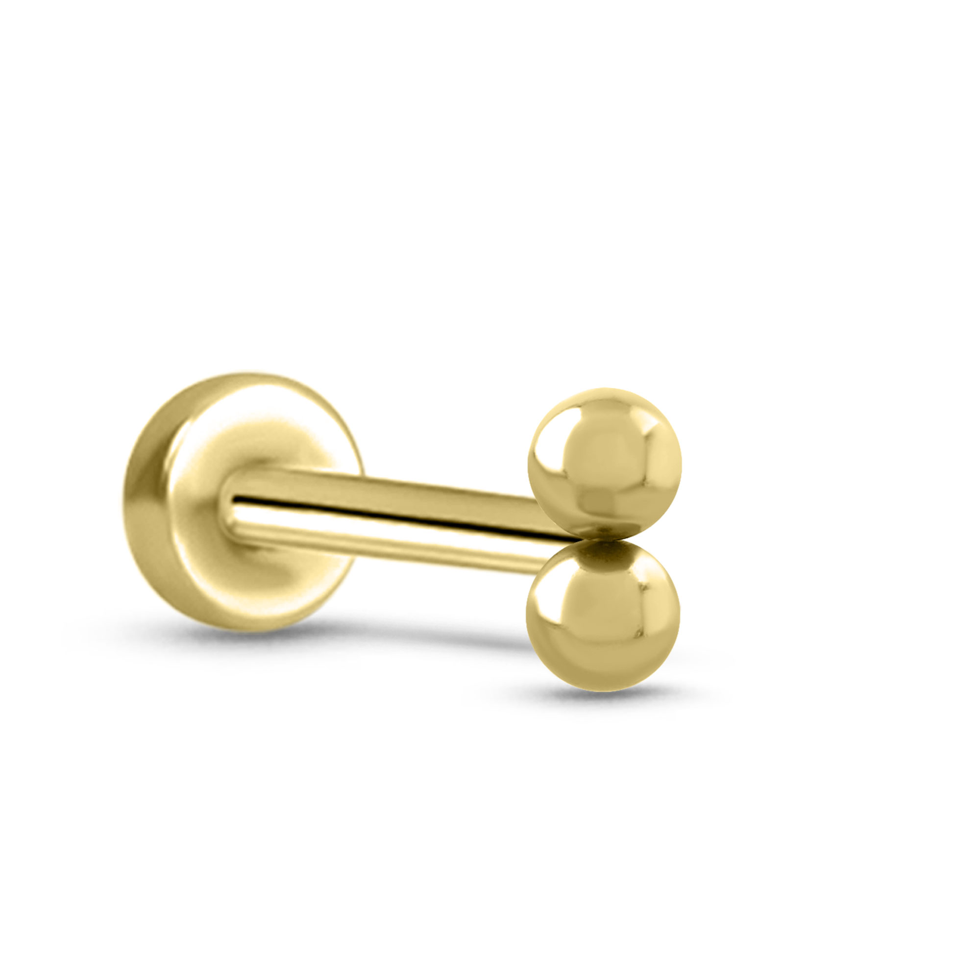 Double Ball Labret Style Threadless Push Pin Surgical Steel Stud