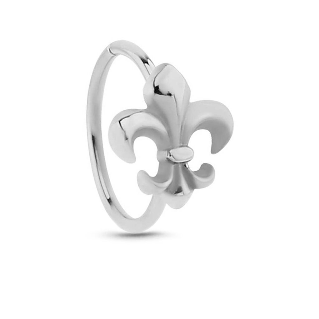 Surgical Steel seamless hoop featuring a Fleur-de-lis design