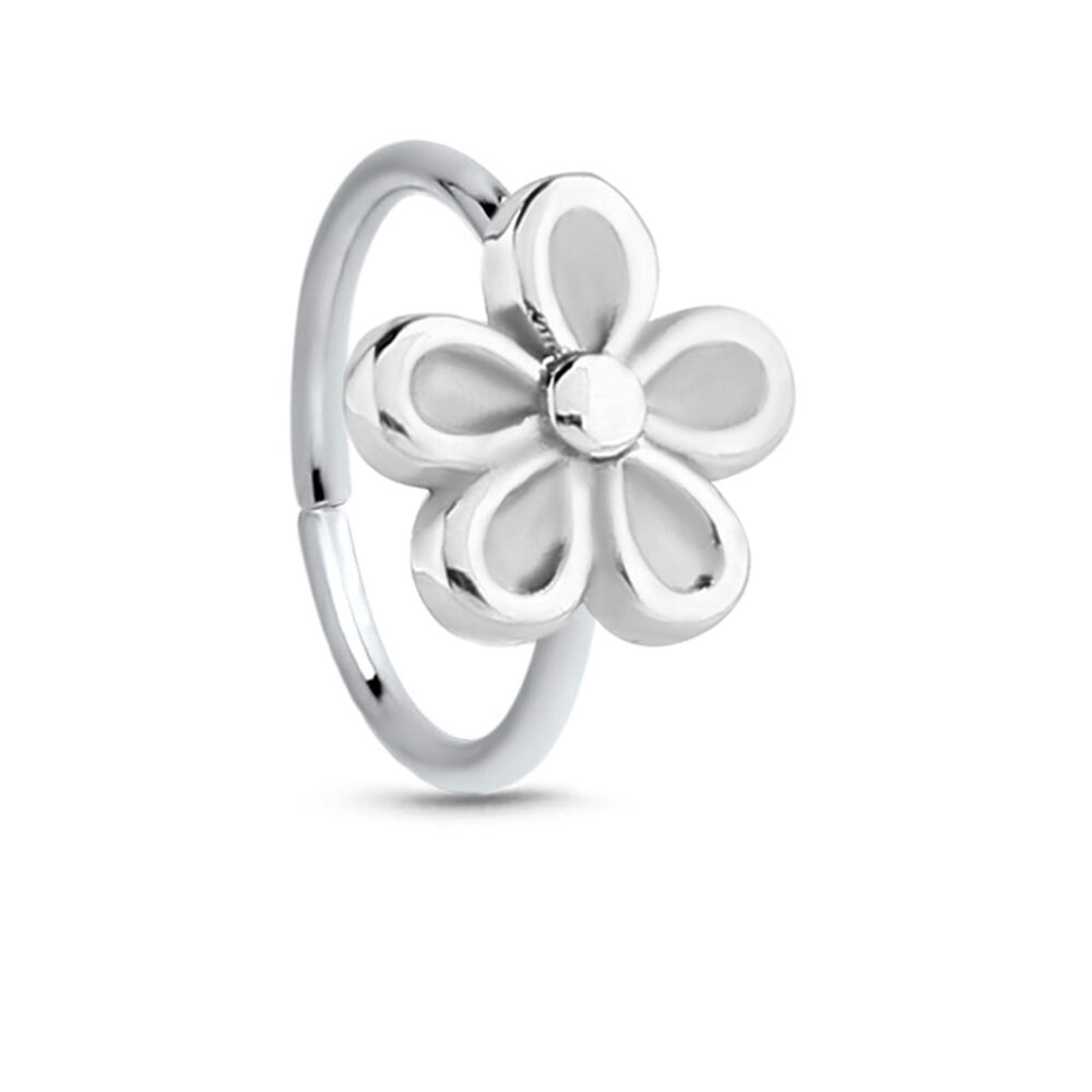 Surgical Steel Seamless hoop featuring a Flower design