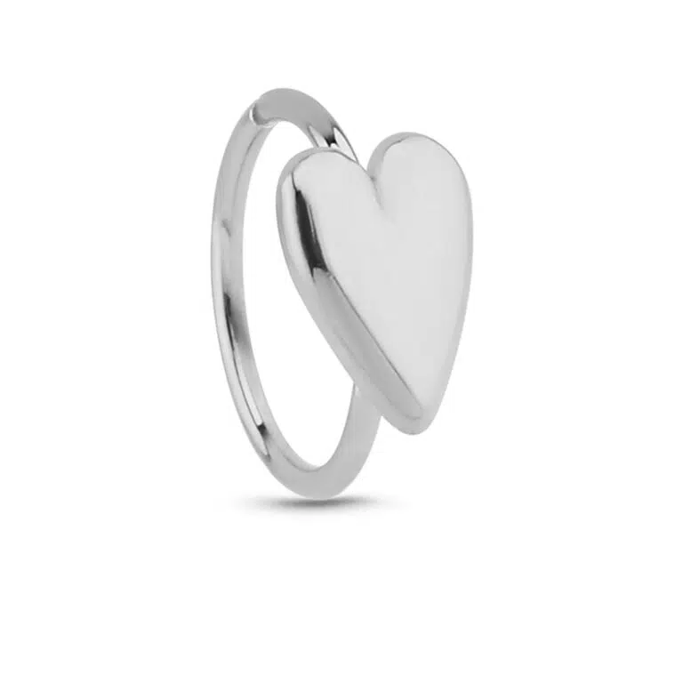 Surgical Steel Seamless hoop featuring a Heart design