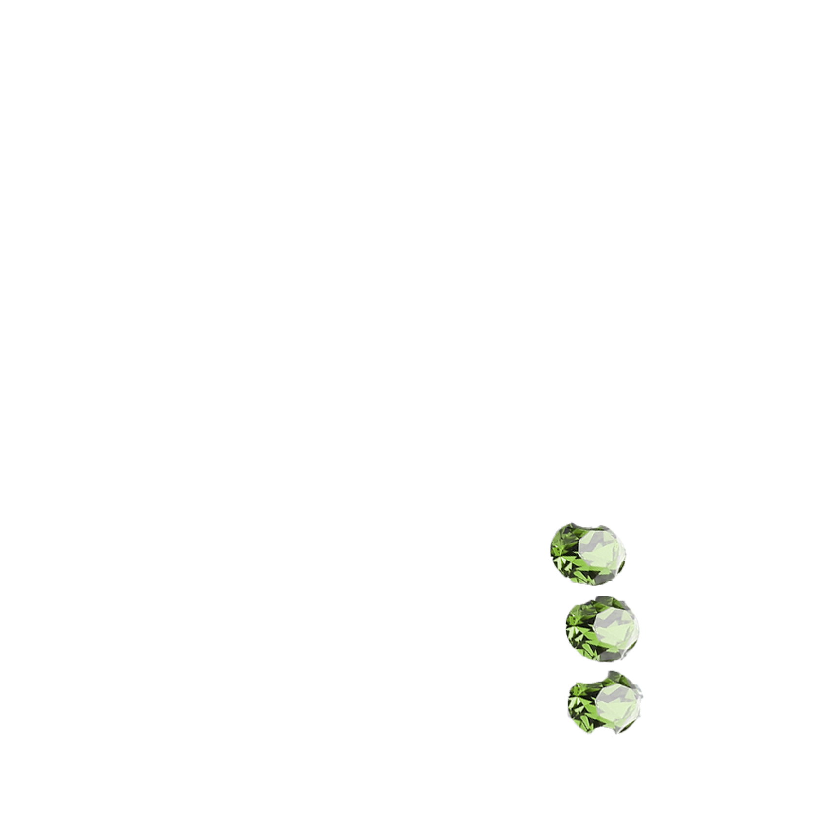 surgical-steel-sterling-silver-3-CZ-stone-nose-hugger-NS69-D1644-peridot