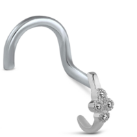 Surgical Steel 4 Stone Nose Hugger Right Nose Screw