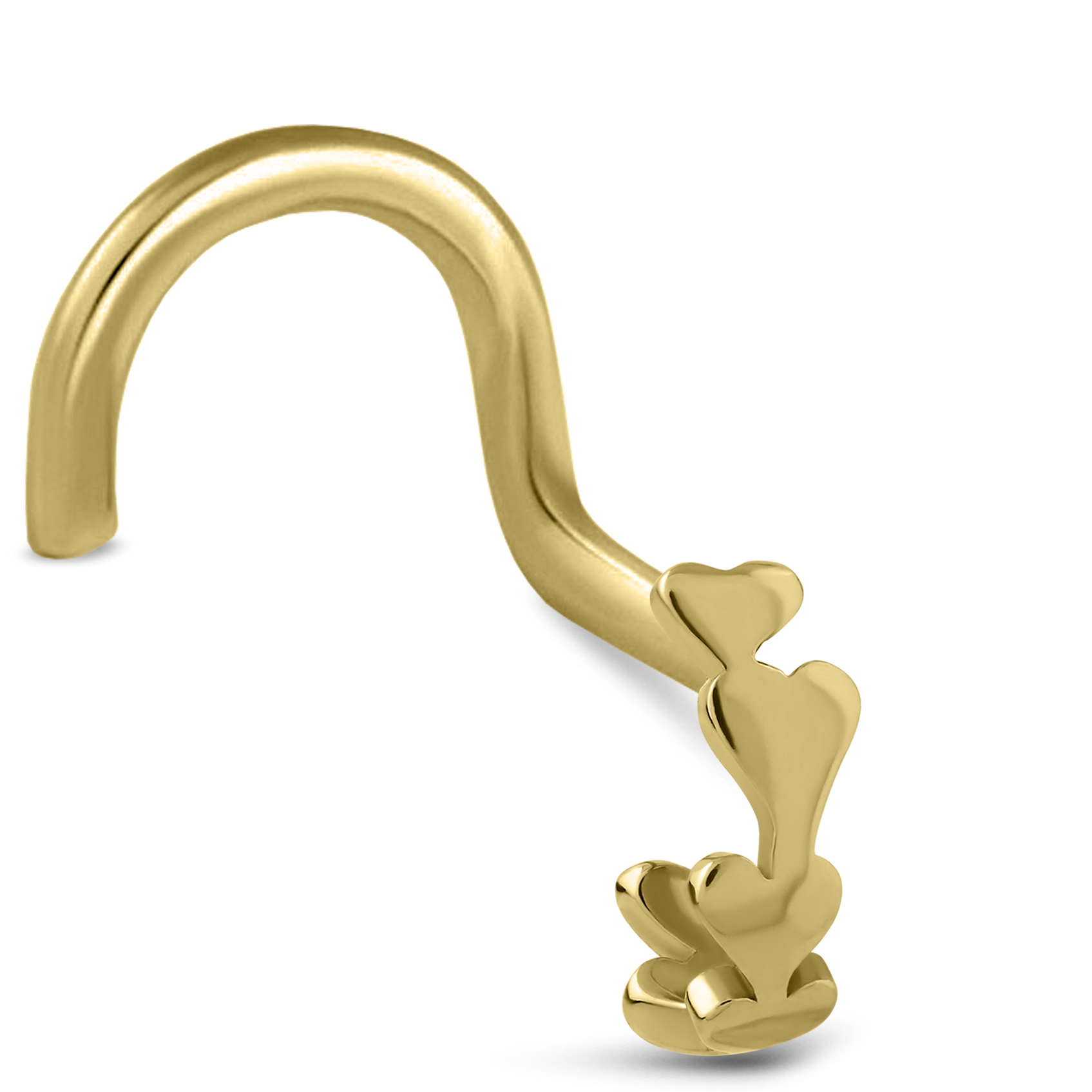 Hearts Nose Hugger Stud 316L Surgical Steel