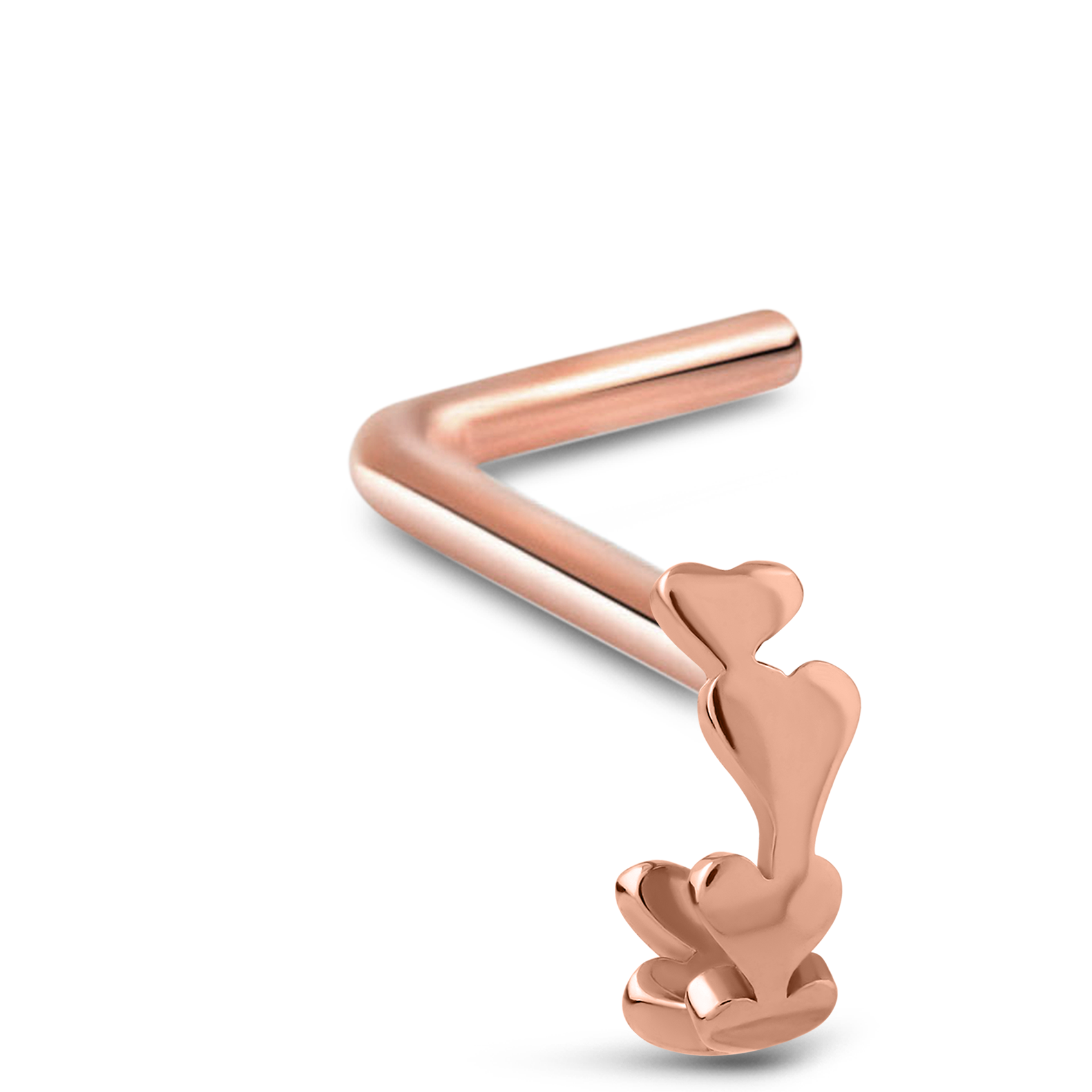 Hearts Nose Hugger Stud 316L Surgical Steel