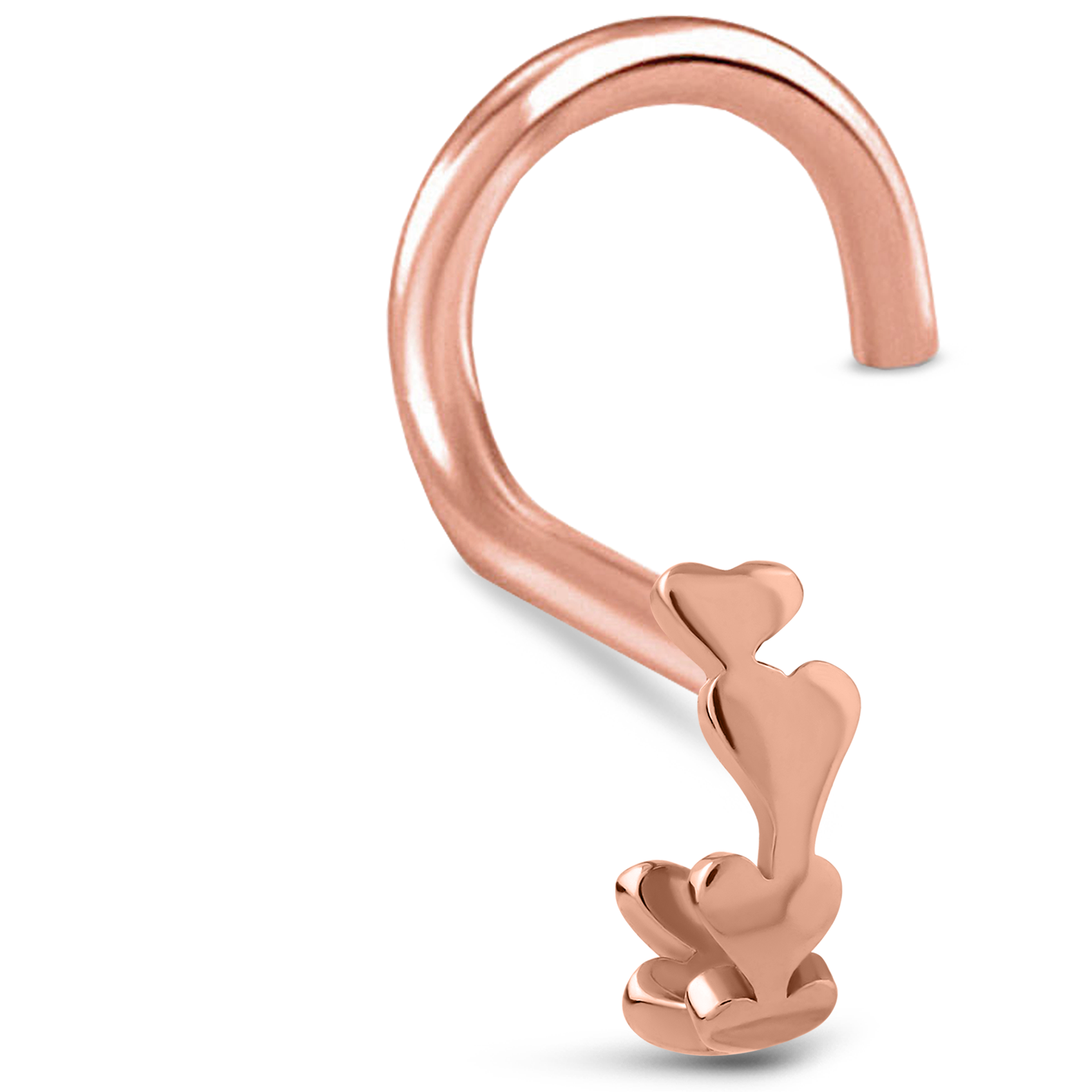 Hearts Nose Hugger Stud 316L Surgical Steel