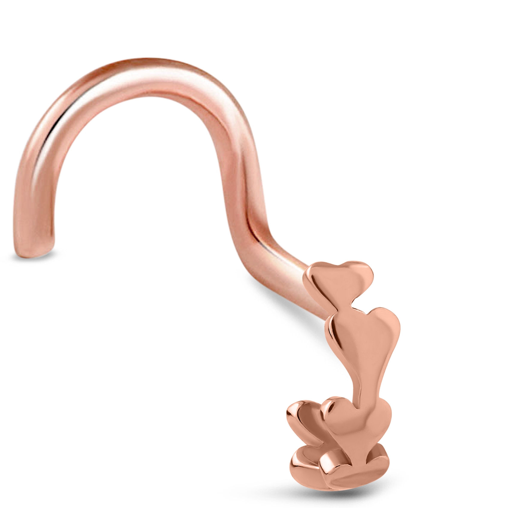 Hearts Nose Hugger Stud 316L Surgical Steel