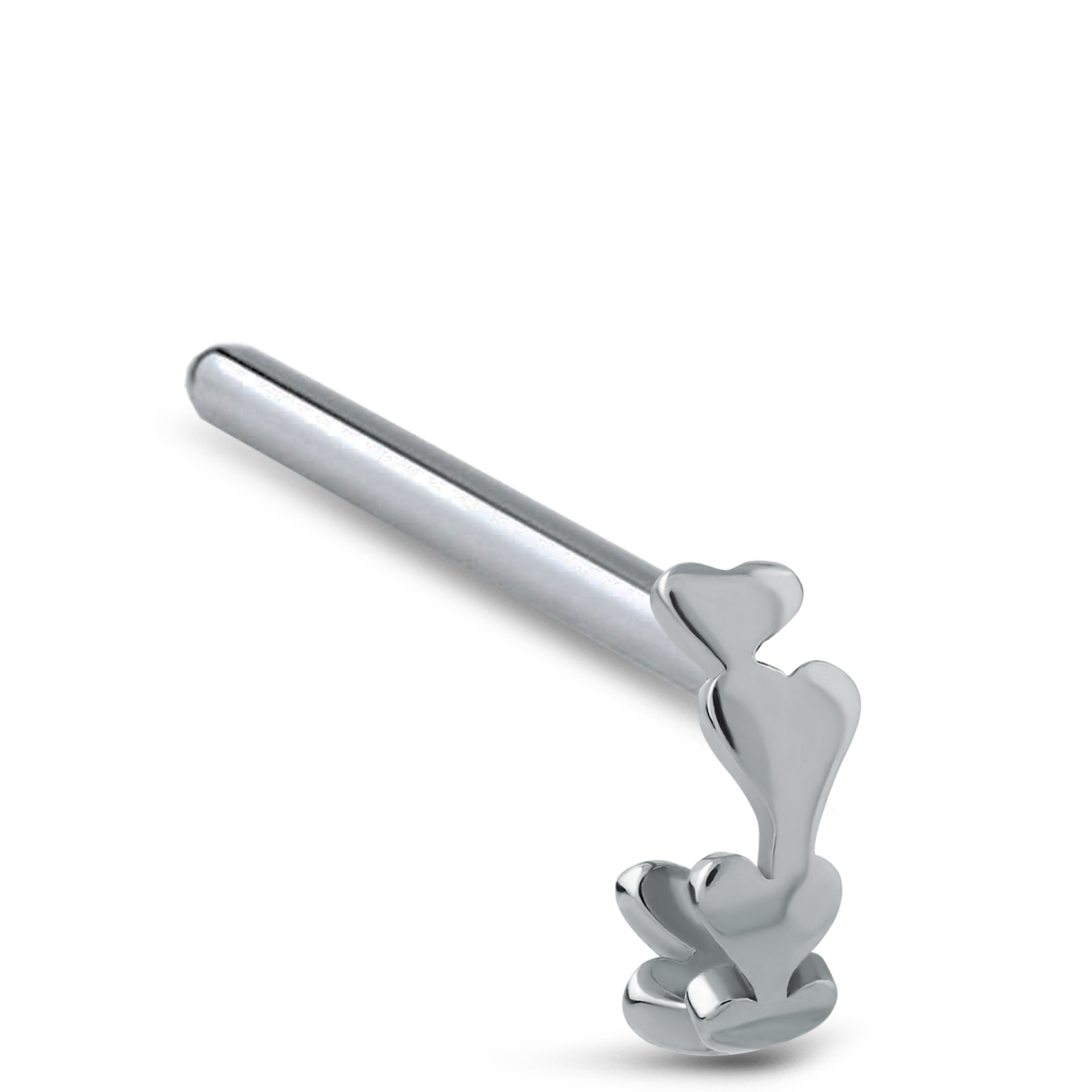 Hearts Nose Hugger Stud 316L Surgical Steel