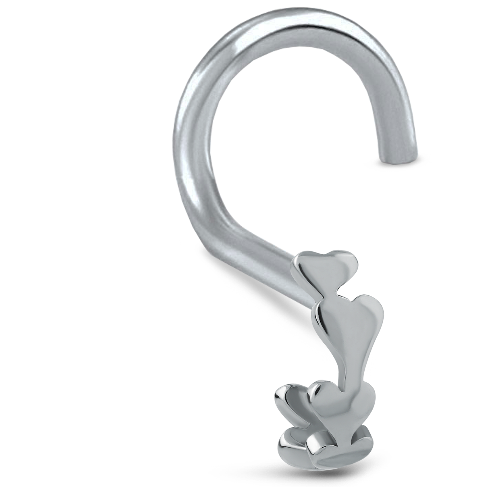 Hearts Nose Hugger Stud 316L Surgical Steel