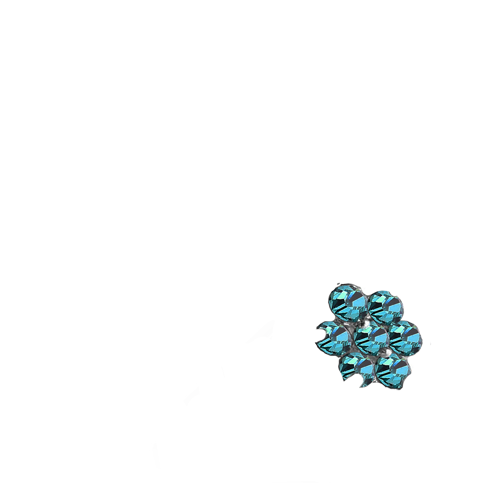 surgical-steel-sterling-silver-nose-hugger-stud-flower-cz-NS78-D1648-aqua-steel