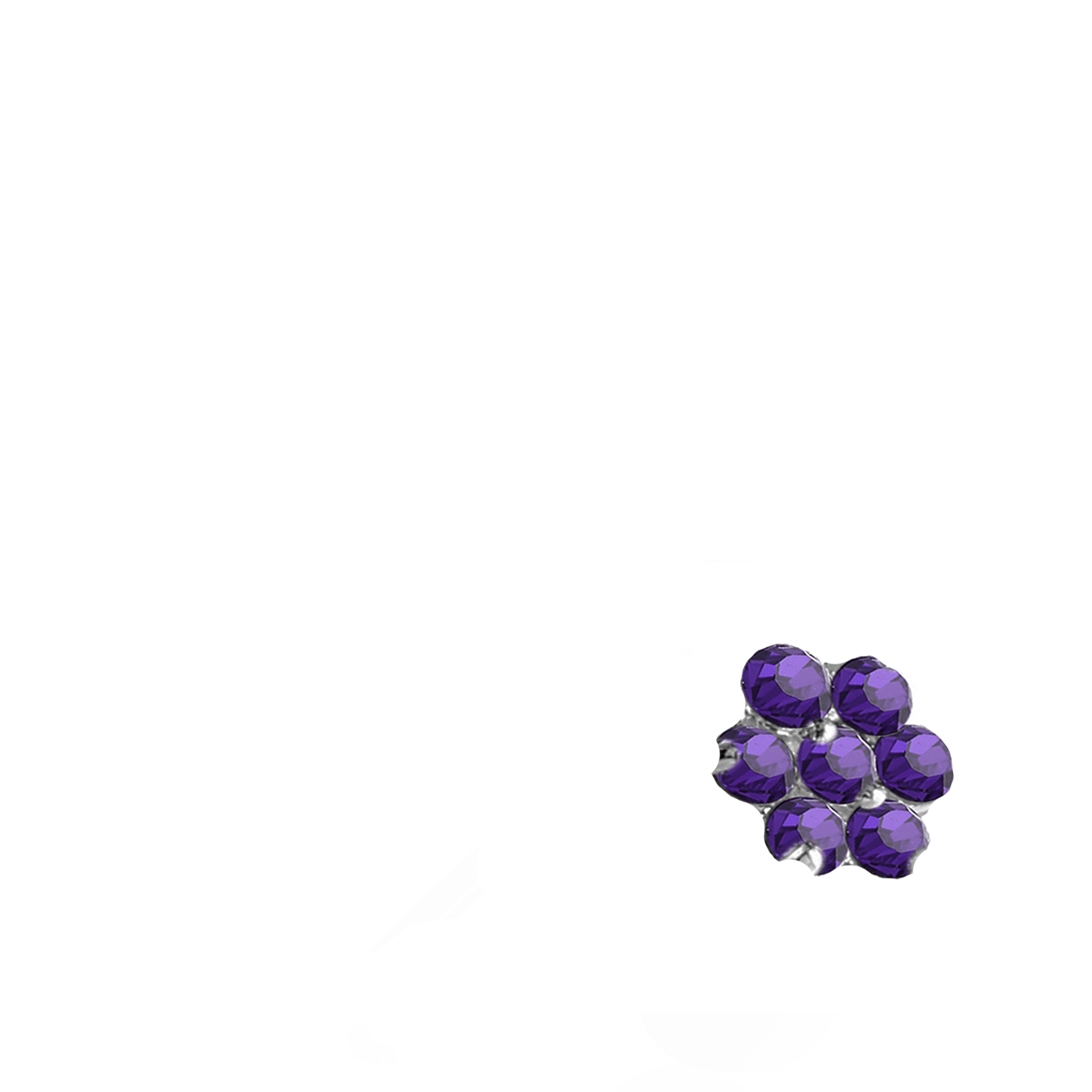 surgical-steel-sterling-silver-nose-hugger-stud-flower-cz-NS78-D1648-purple-steel