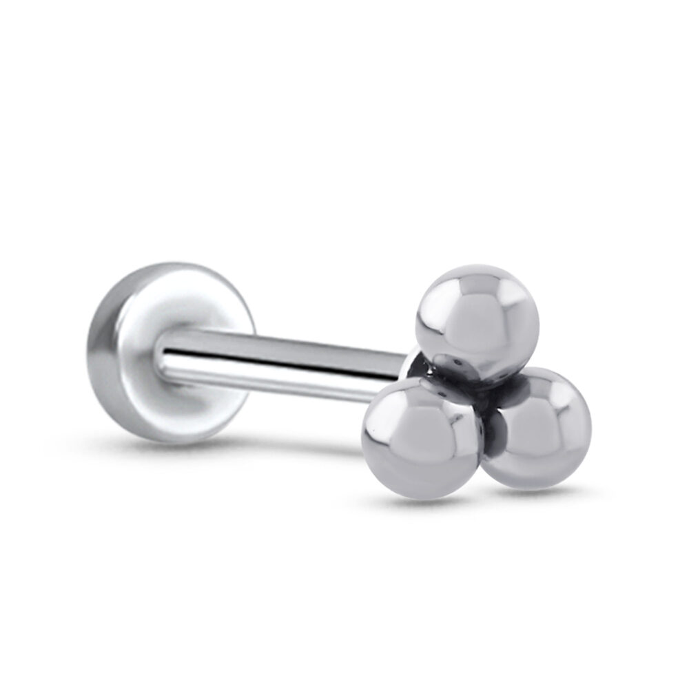 Trinity Ball Labret Style Threadless Push Pin Surgical Steel Stud