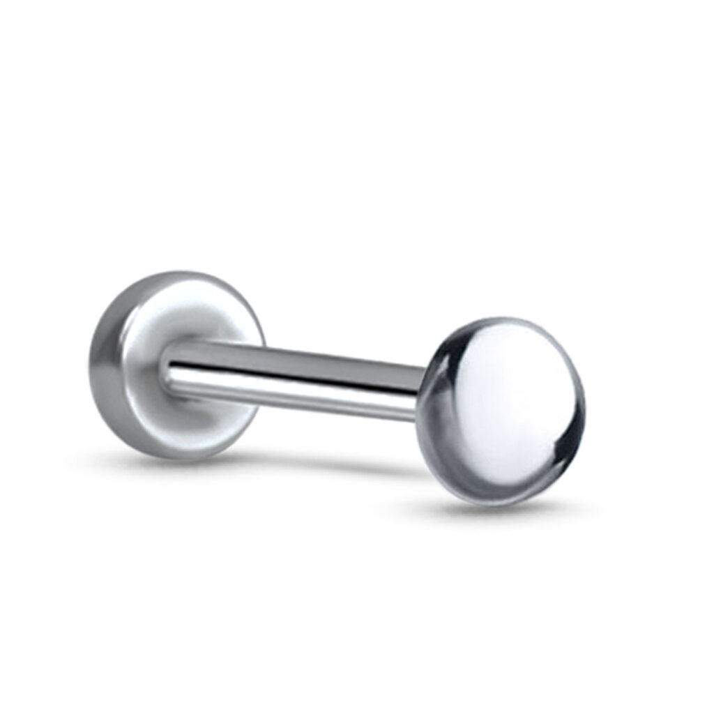 titanium push pin labret stud featuring a 2.5mm dome design