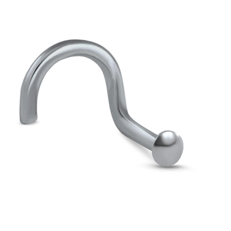 titanium right nostril screw stud featuring a 2mm disc design