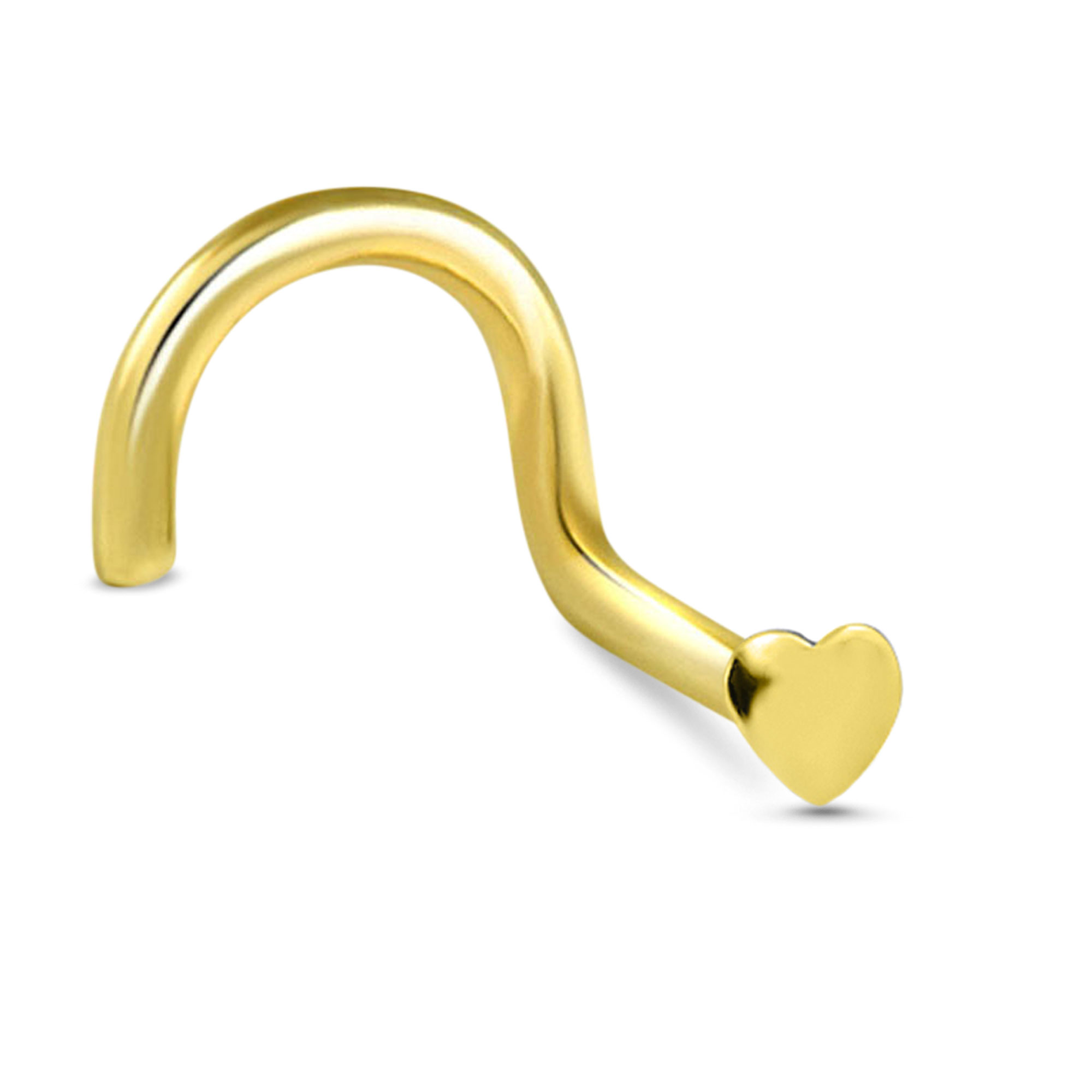 Heart Nose Ring Yellow or White Gold