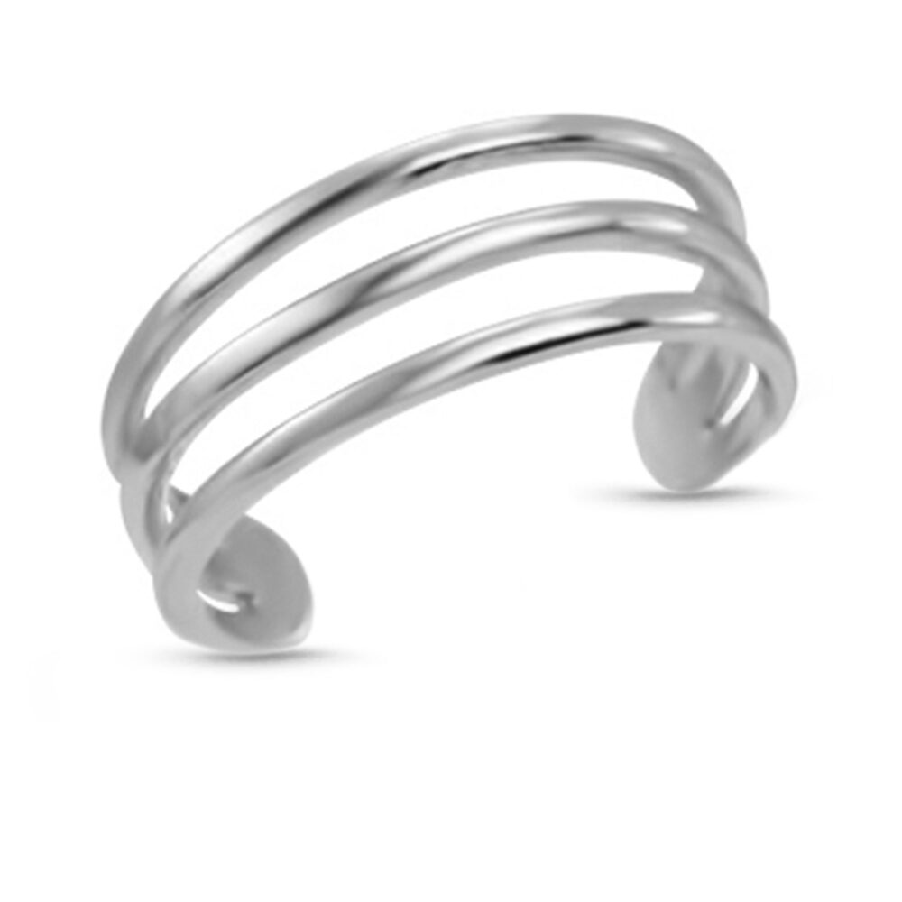 14 Karat White Gold Triple Band Toe Ring