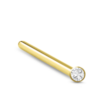 Sterling Silver Yellow Gold Glued Bezel 1mm Stone 10mm Straight